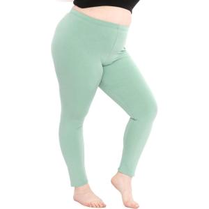 imageSTRETCH IS COMFORT Womens Plus Size Knee ampamp Full Length Leggings  XLarge  7XSage Green