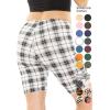 imageSTRETCH IS COMFORT Biker Shorts for Women  Womens Athletic Workout Shorts  Cotton  Small  5XBlack White Plaid