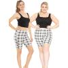 imageSTRETCH IS COMFORT Biker Shorts for Women  Womens Athletic Workout Shorts  Cotton  Small  5XBlack White Plaid