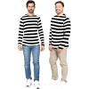 imageSTRETCH IS COMFORT Boys and Mens Oh So Soft Long Sleeve Top  Youth SAdult 3XBlack White Stripes