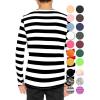 imageSTRETCH IS COMFORT Boys and Mens Oh So Soft Long Sleeve Top  Youth SAdult 3XBlack White Stripes