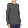 imageSTRETCH IS COMFORT Boys and Mens Oh So Soft Long Sleeve Top  Youth SAdult 3XCharcoal Gray