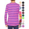 imageSTRETCH IS COMFORT Boys and Mens Oh So Soft Long Sleeve Top  Youth SAdult 3XPink Purple Stripes