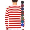 imageSTRETCH IS COMFORT Boys and Mens Oh So Soft Long Sleeve Top  Youth SAdult 3XRed White Stripes