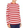 imageSTRETCH IS COMFORT Boys and Mens Oh So Soft Long Sleeve Top  Youth SAdult 3XRed White Stripes