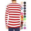 imageSTRETCH IS COMFORT Boys and Mens Oh So Soft Long Sleeve Top  Youth SAdult 3XRed White Stripes