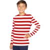 imageSTRETCH IS COMFORT Boys and Mens Oh So Soft Long Sleeve Top  Youth SAdult 3XRed White Stripes