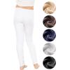 imageSTRETCH IS COMFORT Girls Cotton Footless Leggings  Stretchy  Size 216White Fleece