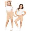 imageSTRETCH IS COMFORT Girls Cotton Stretch High Waisted Leggings and High Waist Biker Shorts Two Lengths to Choose  Size 414Beige