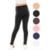 imageSTRETCH IS COMFORT Girls Cotton Stretch High Waisted Leggings and High Waist Biker Shorts Two Lengths to Choose  Size 414Black