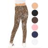 imageSTRETCH IS COMFORT Girls Cotton Stretch High Waisted Leggings and High Waist Biker Shorts Two Lengths to Choose  Size 414Brown Cheetah