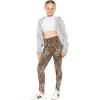 imageSTRETCH IS COMFORT Girls Cotton Stretch High Waisted Leggings and High Waist Biker Shorts Two Lengths to Choose  Size 414Brown Cheetah