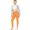 imageSTRETCH IS COMFORT Girls Cotton Stretch High Waisted Leggings and High Waist Biker Shorts Two Lengths to Choose  Size 414Orange