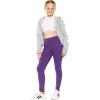 imageSTRETCH IS COMFORT Girls Cotton Stretch High Waisted Leggings and High Waist Biker Shorts Two Lengths to Choose  Size 414Purple