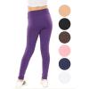 imageSTRETCH IS COMFORT Girls Cotton Stretch High Waisted Leggings and High Waist Biker Shorts Two Lengths to Choose  Size 414Purple