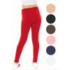 imageSTRETCH IS COMFORT Girls Cotton Stretch High Waisted Leggings and High Waist Biker Shorts Two Lengths to Choose  Size 414Red