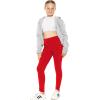 imageSTRETCH IS COMFORT Girls Cotton Stretch High Waisted Leggings and High Waist Biker Shorts Two Lengths to Choose  Size 414Red