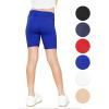 imageSTRETCH IS COMFORT Girls Cotton Stretch High Waisted Leggings and High Waist Biker Shorts Two Lengths to Choose  Size 414Royal Blue