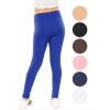 imageSTRETCH IS COMFORT Girls Cotton Stretch High Waisted Leggings and High Waist Biker Shorts Two Lengths to Choose  Size 414Royal Blue