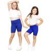imageSTRETCH IS COMFORT Girls Cotton Stretch High Waisted Leggings and High Waist Biker Shorts Two Lengths to Choose  Size 414Royal Blue