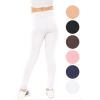 imageSTRETCH IS COMFORT Girls Cotton Stretch High Waisted Leggings and High Waist Biker Shorts Two Lengths to Choose  Size 414White