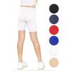 imageSTRETCH IS COMFORT Girls Cotton Stretch High Waisted Leggings and High Waist Biker Shorts Two Lengths to Choose  Size 414White