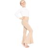 imageSTRETCH IS COMFORT Girls Stretch Bell Bottoms Flare Pants Little  Big Kid Ruffle Bootcut Leggings  Sizes 214Beige