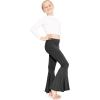 imageSTRETCH IS COMFORT Girls Stretch Bell Bottoms Flare Pants Little  Big Kid Ruffle Bootcut Leggings  Sizes 214Black