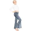 imageSTRETCH IS COMFORT Girls Stretch Bell Bottoms Flare Pants Little  Big Kid Ruffle Bootcut Leggings  Sizes 214Boho Chakra Blue