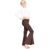 imageSTRETCH IS COMFORT Girls Stretch Bell Bottoms Flare Pants Little  Big Kid Ruffle Bootcut Leggings  Sizes 214Brown