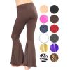 imageSTRETCH IS COMFORT Girls Stretch Bell Bottoms Flare Pants Little  Big Kid Ruffle Bootcut Leggings  Sizes 214Brown