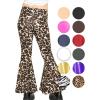 imageSTRETCH IS COMFORT Girls Stretch Bell Bottoms Flare Pants Little  Big Kid Ruffle Bootcut Leggings  Sizes 214Brown Leopard