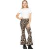 imageSTRETCH IS COMFORT Girls Stretch Bell Bottoms Flare Pants Little  Big Kid Ruffle Bootcut Leggings  Sizes 214Brown Leopard