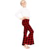 imageSTRETCH IS COMFORT Girls Stretch Bell Bottoms Flare Pants Little  Big Kid Ruffle Bootcut Leggings  Sizes 214Buffalo Plaid