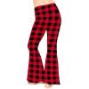imageSTRETCH IS COMFORT Girls Stretch Bell Bottoms Flare Pants Little  Big Kid Ruffle Bootcut Leggings  Sizes 214Buffalo Plaid