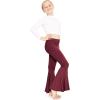 imageSTRETCH IS COMFORT Girls Stretch Bell Bottoms Flare Pants Little  Big Kid Ruffle Bootcut Leggings  Sizes 214Burgundy