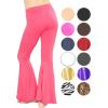 imageSTRETCH IS COMFORT Girls Stretch Bell Bottoms Flare Pants Little  Big Kid Ruffle Bootcut Leggings  Sizes 214Hot Pink