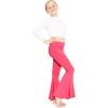 imageSTRETCH IS COMFORT Girls Stretch Bell Bottoms Flare Pants Little  Big Kid Ruffle Bootcut Leggings  Sizes 214Hot Pink