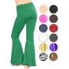 imageSTRETCH IS COMFORT Girls Stretch Bell Bottoms Flare Pants Little  Big Kid Ruffle Bootcut Leggings  Sizes 214Kelly Green