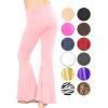 imageSTRETCH IS COMFORT Girls Stretch Bell Bottoms Flare Pants Little  Big Kid Ruffle Bootcut Leggings  Sizes 214Light Pink