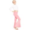 imageSTRETCH IS COMFORT Girls Stretch Bell Bottoms Flare Pants Little  Big Kid Ruffle Bootcut Leggings  Sizes 214Light Pink