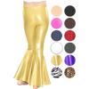 imageSTRETCH IS COMFORT Girls Stretch Bell Bottoms Flare Pants Little  Big Kid Ruffle Bootcut Leggings  Sizes 214Mystique Gold