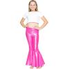 imageSTRETCH IS COMFORT Girls Stretch Bell Bottoms Flare Pants Little  Big Kid Ruffle Bootcut Leggings  Sizes 214Mystique Hot Pink