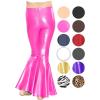 imageSTRETCH IS COMFORT Girls Stretch Bell Bottoms Flare Pants Little  Big Kid Ruffle Bootcut Leggings  Sizes 214Mystique Hot Pink