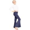 imageSTRETCH IS COMFORT Girls Stretch Bell Bottoms Flare Pants Little  Big Kid Ruffle Bootcut Leggings  Sizes 214Navy Blue