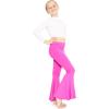imageSTRETCH IS COMFORT Girls Stretch Bell Bottoms Flare Pants Little  Big Kid Ruffle Bootcut Leggings  Sizes 214Neon Hot Pink
