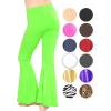imageSTRETCH IS COMFORT Girls Stretch Bell Bottoms Flare Pants Little  Big Kid Ruffle Bootcut Leggings  Sizes 214Neon Lime