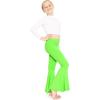 imageSTRETCH IS COMFORT Girls Stretch Bell Bottoms Flare Pants Little  Big Kid Ruffle Bootcut Leggings  Sizes 214Neon Lime