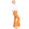 imageSTRETCH IS COMFORT Girls Stretch Bell Bottoms Flare Pants Little  Big Kid Ruffle Bootcut Leggings  Sizes 214Orange