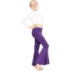 imageSTRETCH IS COMFORT Girls Stretch Bell Bottoms Flare Pants Little  Big Kid Ruffle Bootcut Leggings  Sizes 214Purple